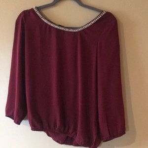 Dark maroon blouse